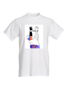 hands up white shirt PNG